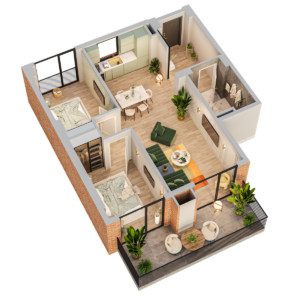 ბინა 65.5 კვ.მ