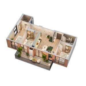 ბინა 104.7 კვ.მ