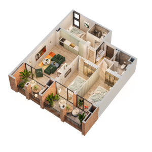 ბინა 108.7 კვ.მ