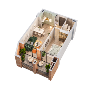 ბინა 60.2 კვ.მ