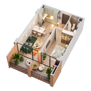 ბინა 62.6 კვ.მ